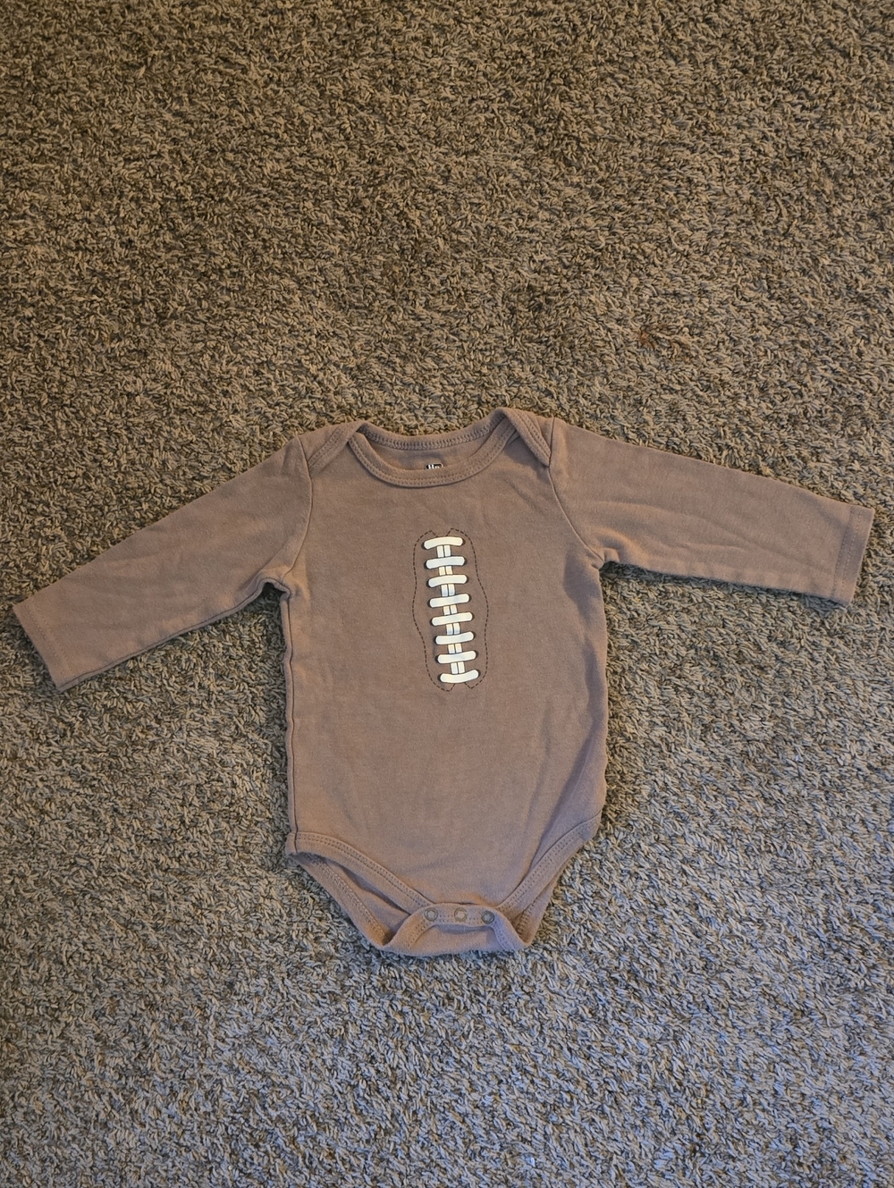 6-9M HB Baby Football Onesie Long Sleeve